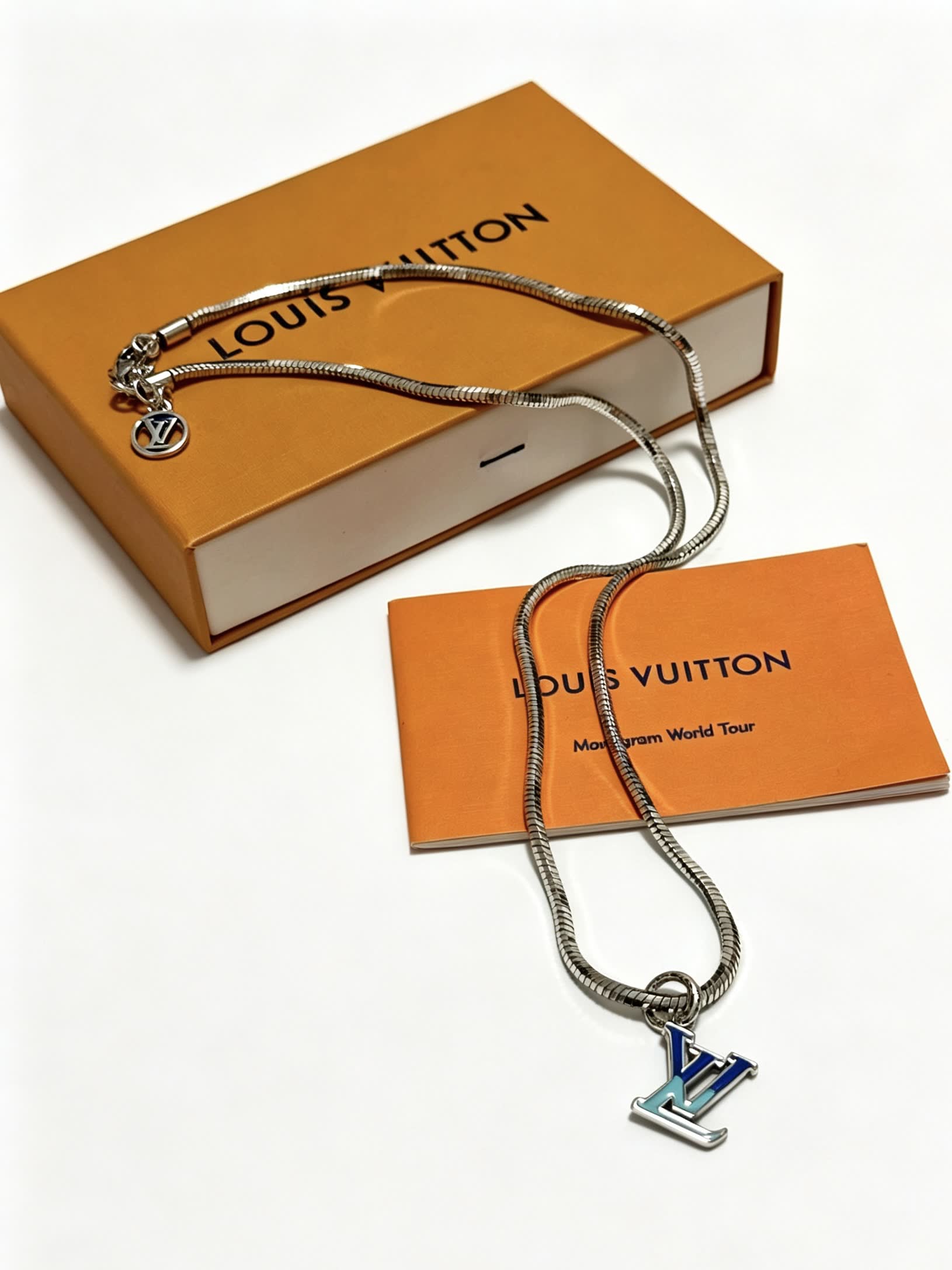Louis Vuitton Monogram 'LV' Pendant Necklace